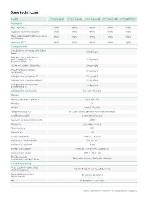 HOYMILES Inwerter hybrydowy HYT-10.0HV-EUG1 (3-fazowy)