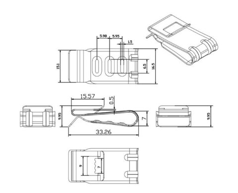 Klips, uchwyt do kabla solarnego 4-6mm2 Klips, uchwyt do kabla solarnego 4-6mm2