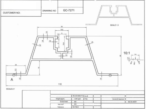Mostek Trapezowy Wys=40mm L:330mm z EPDM Mostek Trapezowy Wys=40mm L:330mm z EPDM