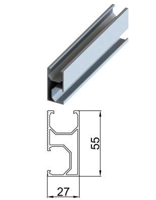 Profil aluminiowy R52 Wpust przesuwny M8 L:3125mm Profil aluminiowy R52 Wpust przesuwny M8 L:3125mm