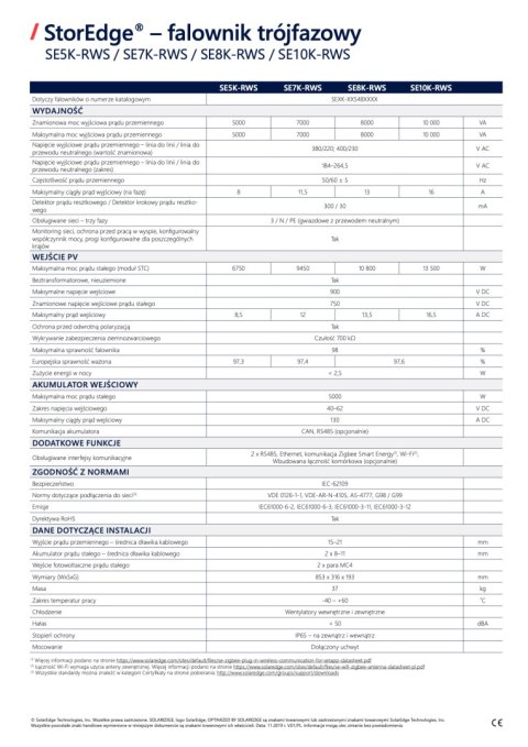 Solaredge Inwerter hybrydowy SE5K 3-fazowy (RWS48BEN4)