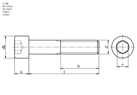 Śruba imbusowa M8*25mm Śruba imbusowa M8*25mm