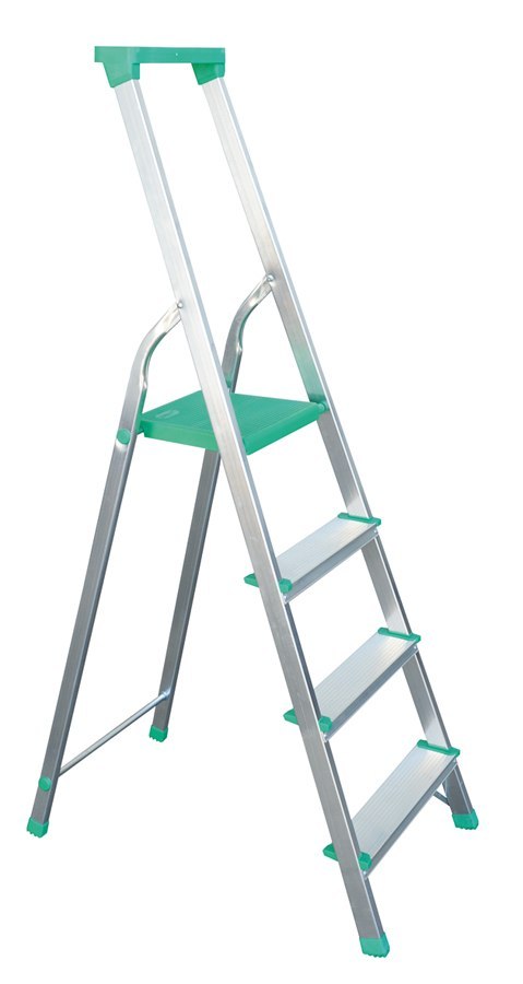 DRABINA ALUMINIOWA WOLNOSTOJĄCA 156CM 3 STOPNIE + PODEST DRABINA ALUMINIOWA WOLNOSTOJĄCA 156CM 3 STOPNIE + PODEST