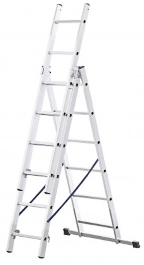 DRABINA ALUMINIOWA 3-ELEMENTOWA EASY 297CM 6+6+6 SZCZEBLI DRABINA ALUMINIOWA 3-ELEMENTOWA EASY 297CM 6+6+6 SZCZEBLI