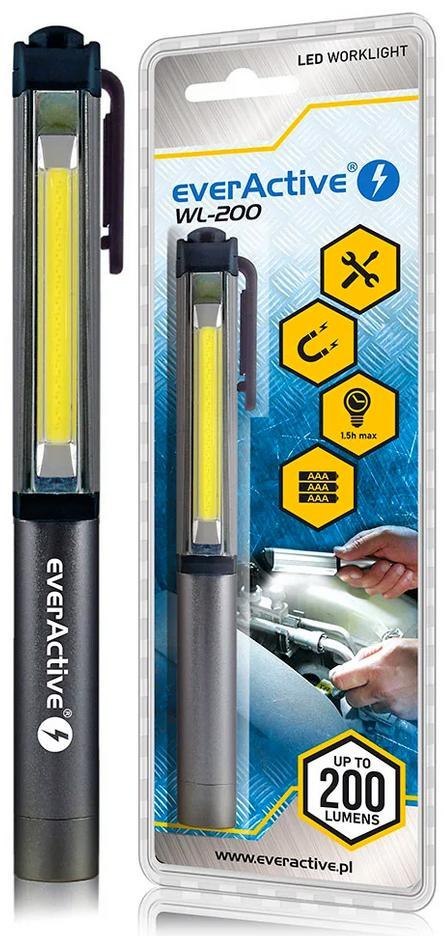 Latarka warsztatowa inspekcyjna COB LED everActive WL-200 3W 200 lumenów IP44 Latarka warsztatowa inspekcyjna COB LED everActive WL-200 3W 200 lumenów IP44