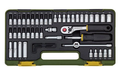 ZESTAW KLUCZY NASADOWYCH 1/4''Z GRZECHOTKĄ 50CZ. ZESTAW KLUCZY NASADOWYCH 1/4''Z GRZECHOTKĄ 50CZ.