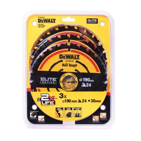 PIŁA TARCZOWA DO DREWNA ELITE 190*30MM 24 ZĘBY 3-PAK PIŁA TARCZOWA DO DREWNA ELITE 190*30MM 24 ZĘBY 3-PAK