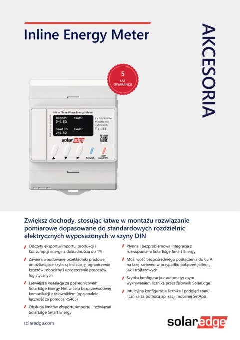 SolarEdge MTR-240-3PC1-D-A-MW licznik bezpośredni MTR EU3 3faz. SolarEdge MTR-240-3PC1-D-A-MW licznik bezpośredni MTR EU3 3faz.