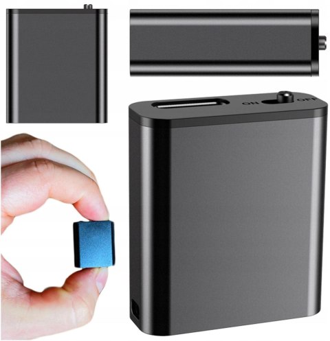 Mini Dyktafon Szpiegowski Mały 16GB Detekcja DSP Magnes Brelok Zawieszka HQ Mini Dyktafon Szpiegowski Mały 16GB Detekcja DSP Magnes Brelok Zawieszka HQ